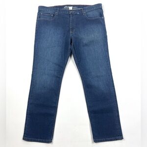 Eddie Bauer H2LOW Flex Slim Fit Mens 40x30 Dark Blue Jeans Stretch Denim Casual